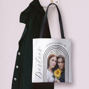 Moderne minimalistische bestities BFF fotoboog Tote Bag