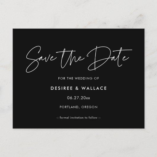 Moderne minimalistische bewaardatum briefkaart (Voorkant)