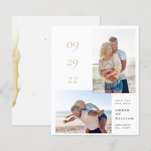 Moderne minimalistische bewaarder de datumkaart (Voorkant / Achterkant)