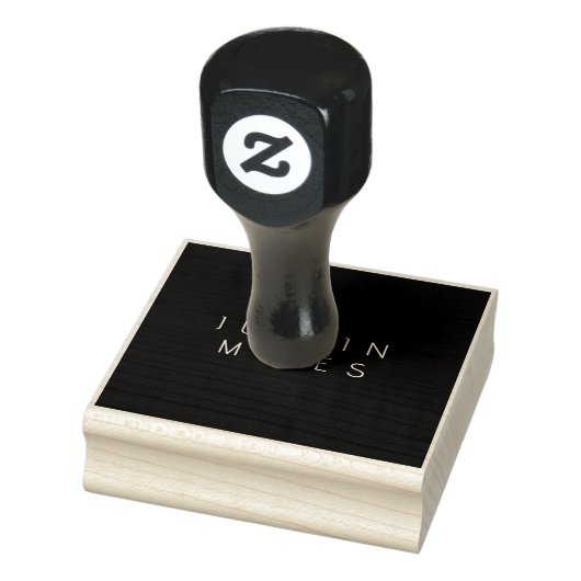 Moderne minimalistische bewerkbare naam | Zwart &  Rubberstempel (Stempel)
