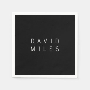 Moderne minimalistische bewerkbare naam   Zwart &  Servet
