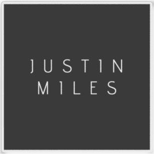 Moderne minimalistische bewerkbare naam   Zwart &  Sticker