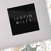 Moderne minimalistische bewerkbare naam | Zwart & Sticker