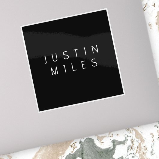 Moderne minimalistische bewerkbare naam | Zwart &  Sticker
