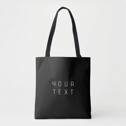 Moderne minimalistische bewerkbare naam | Zwart &  Tote Bag (Voorkant)