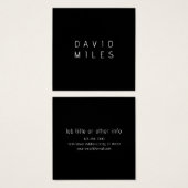 Moderne minimalistische bewerkbare naam | Zwart &  Vierkante Visitekaartjes (Voorkant /achterkant)