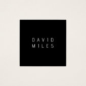 Moderne minimalistische bewerkbare naam | Zwart &  Vierkante Visitekaartjes (Voorkant)