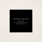 Moderne minimalistische bewerkbare naam | Zwart &  Vierkante Visitekaartjes (Achterkant)