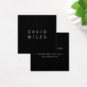 Moderne minimalistische bewerkbare naam | Zwart &  Vierkante Visitekaartjes (Bureau)