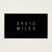 Moderne minimalistische bewerkbare naam | Zwart &  Visitekaartje (Voorkant)