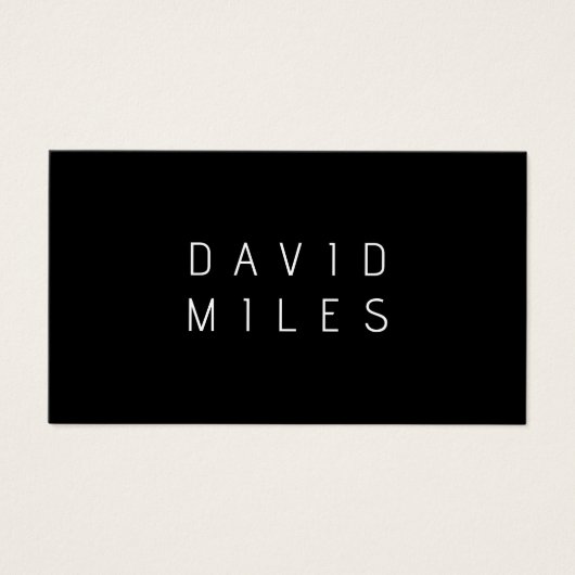Moderne minimalistische bewerkbare naam | Zwart &  Visitekaartje (Voorkant)
