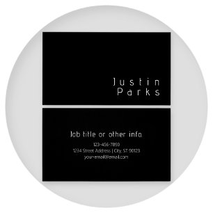 Moderne minimalistische bewerkbare naam Zwart & Visitekaartje