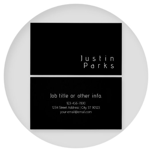 Moderne minimalistische bewerkbare naam | Zwart &  Visitekaartje