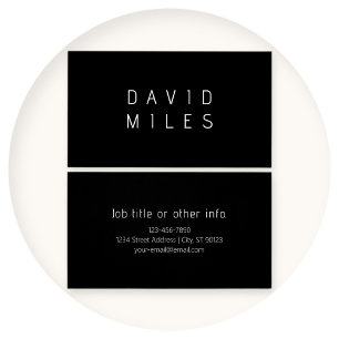 Moderne minimalistische bewerkbare naam Zwart & Visitekaartje