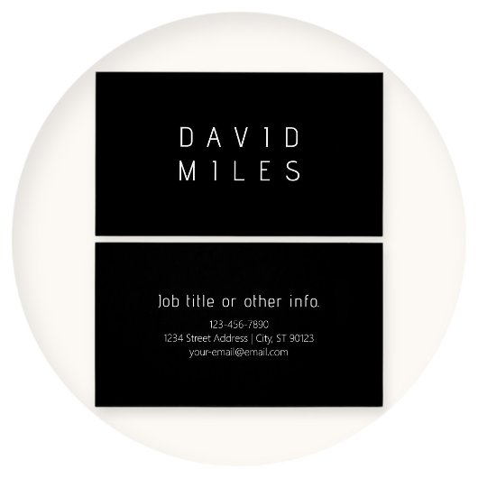 Moderne minimalistische bewerkbare naam | Zwart &  Visitekaartje