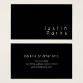 Moderne minimalistische bewerkbare naam | Zwart &  Visitekaartje (Voorkant /achterkant)