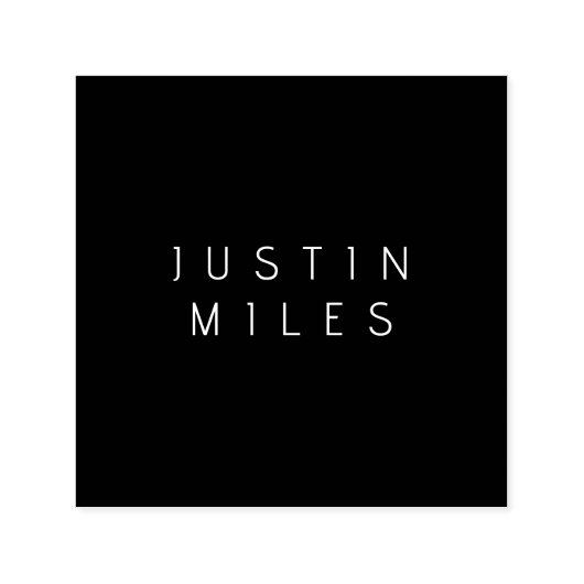 Moderne minimalistische bewerkbare naam | Zwart &  Zelfinktende Stempel (Design)