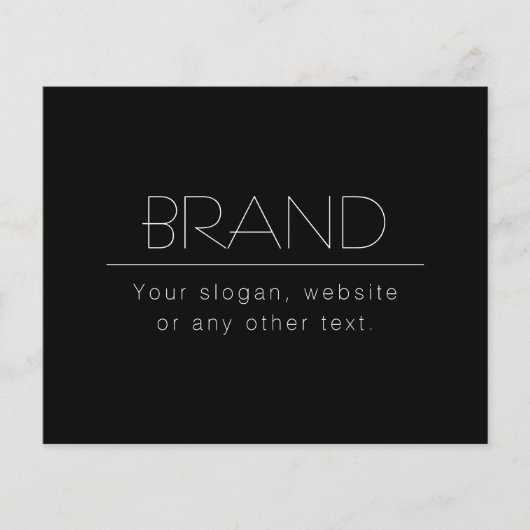 Moderne minimalistische bewerkbare tekst | Zwart & Flyer (Voorkant)