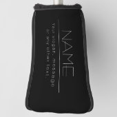 Moderne minimalistische bewerkbare tekst | Zwart & Golfheadcover (Draai 90)