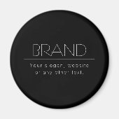 Moderne minimalistische bewerkbare tekst | Zwart & Magneet (Voorkant)