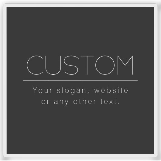 Moderne minimalistische bewerkbare tekst | Zwart & Sticker (Voorkant)