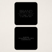 Moderne minimalistische bewerkbare tekst | Zwart & Vierkante Visitekaartjes (Voorkant /achterkant)