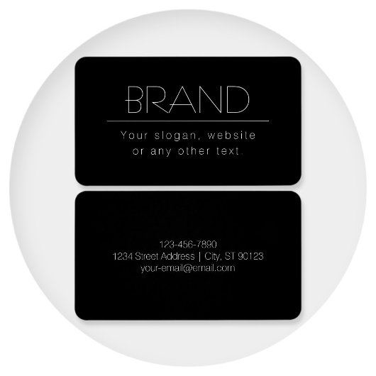 Moderne minimalistische bewerkbare tekst | Zwart & Visitekaartje