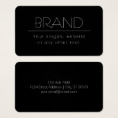 Moderne minimalistische bewerkbare tekst | Zwart & Visitekaartje (Voorkant /achterkant)