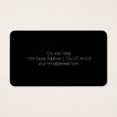 Moderne minimalistische bewerkbare tekst | Zwart & Visitekaartje (Achterkant)