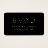 Moderne minimalistische bewerkbare tekst | Zwart & Visitekaartje (Voorkant)