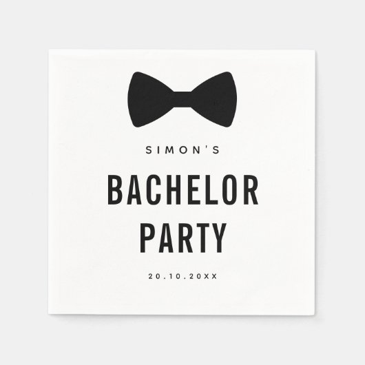 Moderne minimalistische Big Bold Black vrijgezelle Servet (Voorkant)