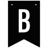 Moderne minimalistische Big Bold Black vrijgezelle Vlaggetjes (Tweede vlag)