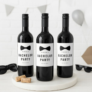 Moderne minimalistische Big Bold Black vrijgezelle Wijn Etiket