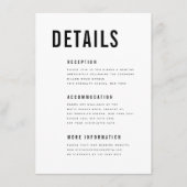 Moderne minimalistische Big Bold Monogram Chic Det Informatiekaartje (Voorkant)