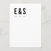 Moderne minimalistische Big Bold Monogram Chic Det Informatiekaartje (Achterkant)