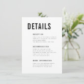 Moderne minimalistische Big Bold Monogram Chic Det Informatiekaartje (Staand voorkant)