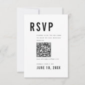 Moderne minimalistische Big Bold Monogram Chic QR- RSVP Kaartje (Voorkant)
