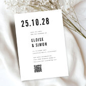 Moderne minimalistische Big Bold Monogram Chic QR- Save The Date