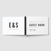 Moderne minimalistische Big Bold Monogram Chic Wed Gastenboek (Volledig)
