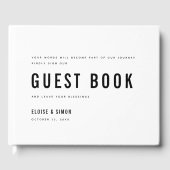 Moderne minimalistische Big Bold Monogram Chic Wed Gastenboek (Voorkant)