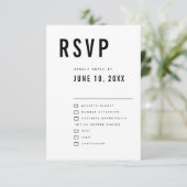 Moderne minimalistische Big Bold Monogram Chic Wed RSVP Kaartje (Staand voorkant)