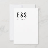 Moderne minimalistische Big Bold Monogram Chic Wed RSVP Kaartje (Achterkant)