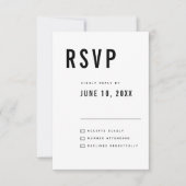 Moderne minimalistische Big Bold Monogram Chic Wed RSVP Kaartje (Voorkant)