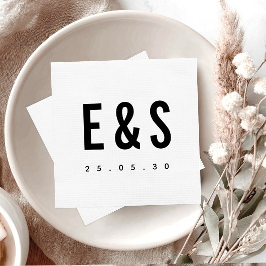 Moderne minimalistische Big Bold Monogram Chic Wed Servet