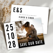 Moderne minimalistische Big Bold Monogram Foto QR- Save The Date
