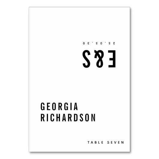 Moderne minimalistische Big Bold Monogram Gastnaam Kaart (Voorkant)