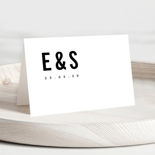 Moderne minimalistische Big Bold Monogram Gastnaam Kaart