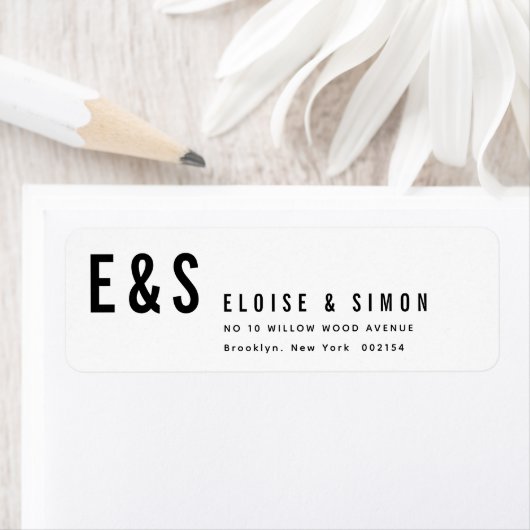 Moderne minimalistische Big Bold Monogram Retourbr Etiket (Insitu)