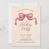 Moderne minimalistische Big Bow Flat vakantie uitn Feestdagenkaart (Voorkant)