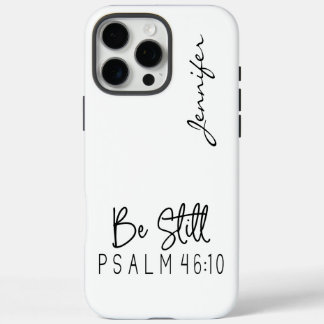 Moderne minimalistische bijbelvers Psalm 46:10 iPh iPhone 16 Pro Max Hoesje